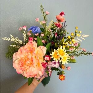 Vibrant Floral Arrangement with Pink and Yellow Accents